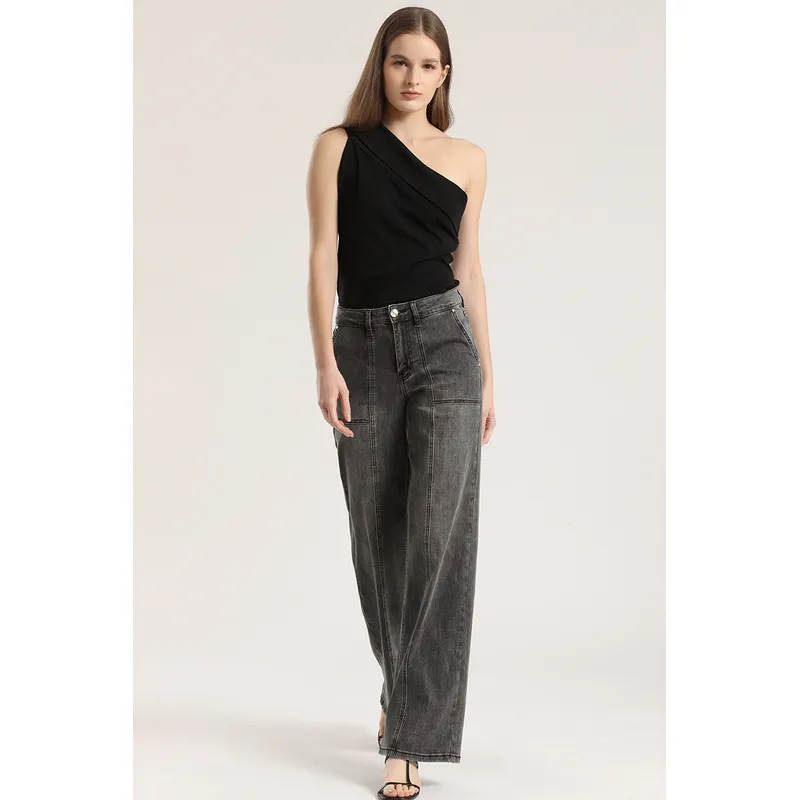 LIOLA - Jeans straight cargo Liola mujer gris