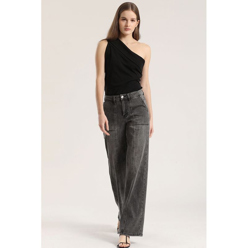 LIOLA - Jeans straight cargo Liola mujer gris
