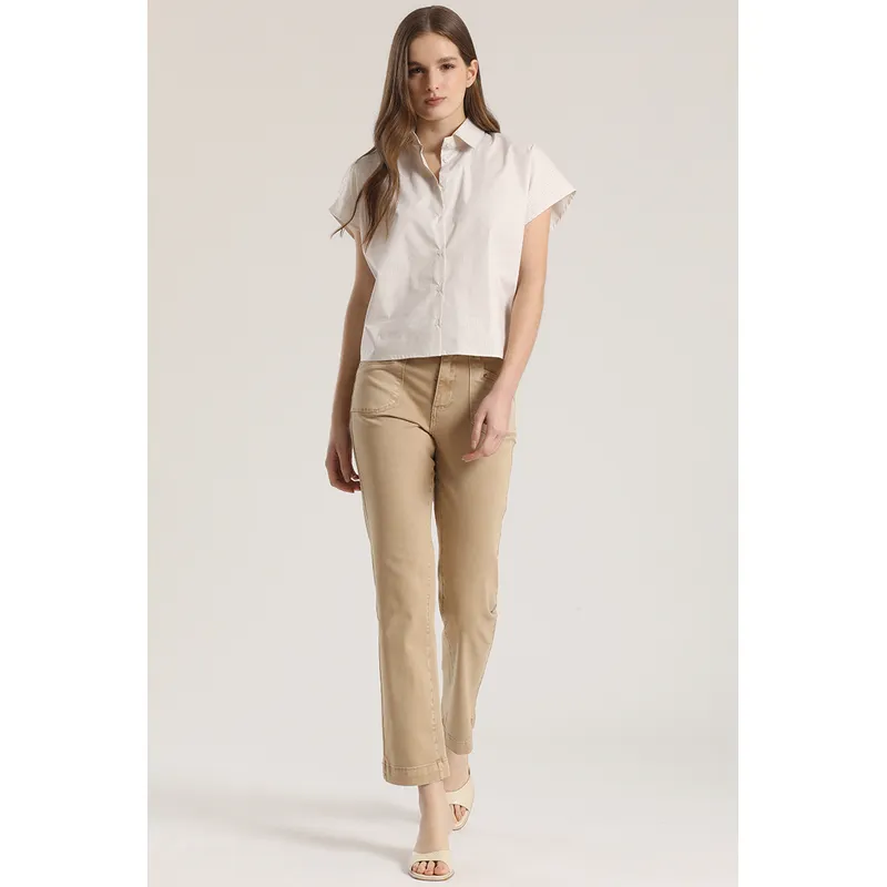 LIOLA - Jeans slim procesado Liola mujer camel