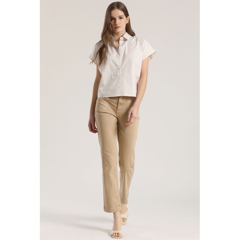 LIOLA - Jeans slim procesado Liola mujer camel