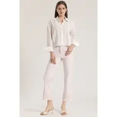 LIOLA - Jeans slim con bordado mujer rosa