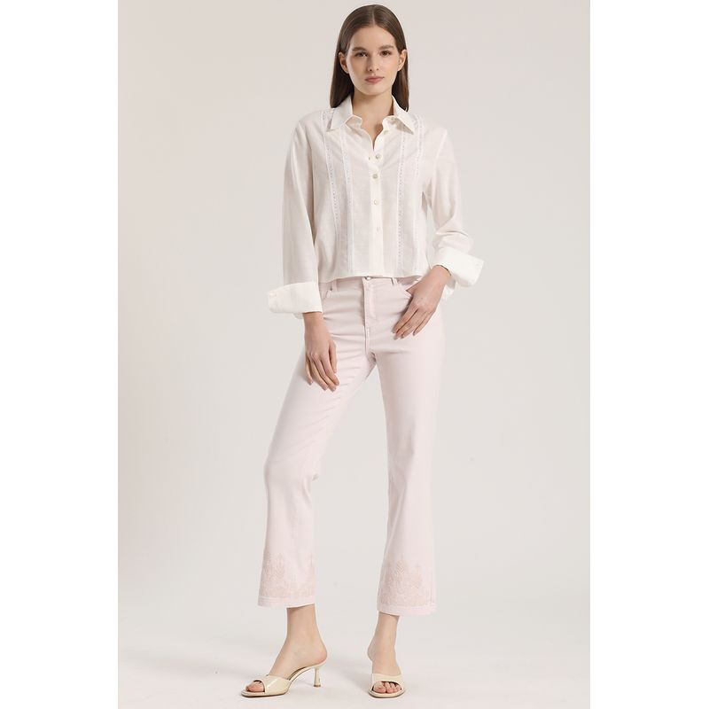 LIOLA - Jeans slim con bordado liola mujer rosa