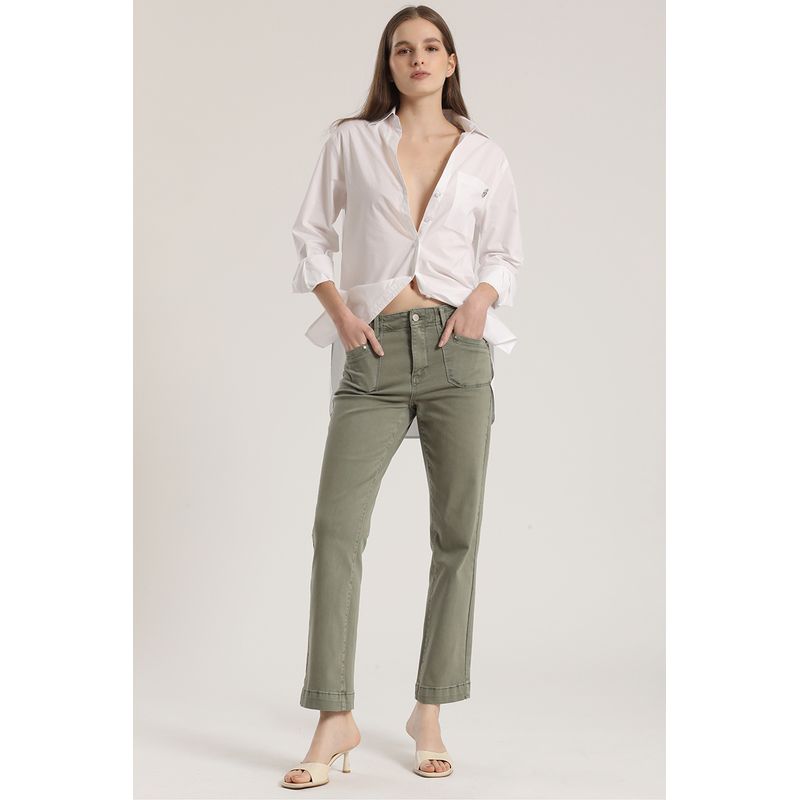 LIOLA - Jeans slim procesado Liola mujer militar