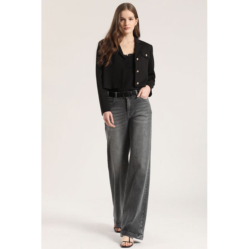 LIOLA - Jeans straight con cinturón liola mujer gris