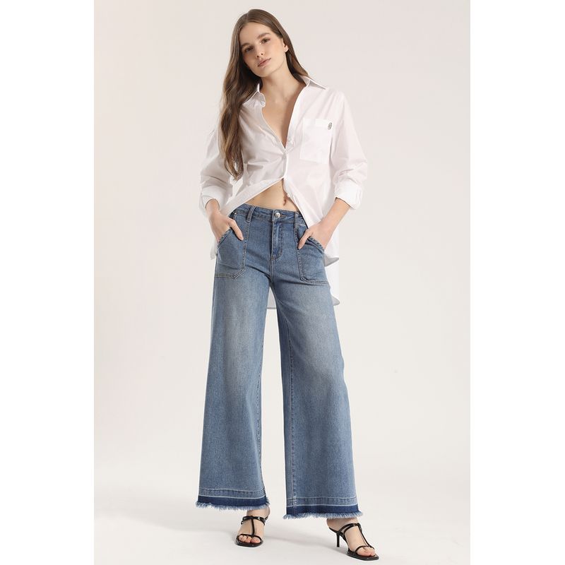 LIOLA - Jeans wide leg denim Liola mujer azul