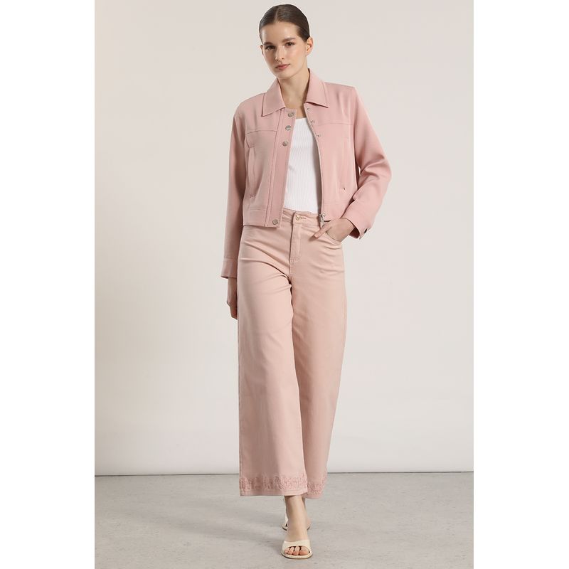 LIOLA - Jeans wide leg bordado liola mujer rosa