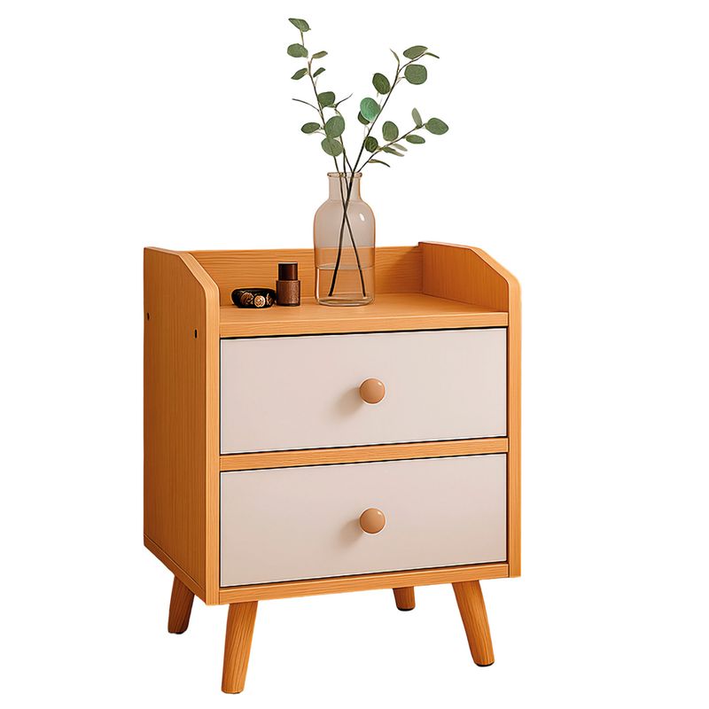 MUNDO ONLINE - Velador Bicolor Nordico 2 Cajones 43x38x32 Cm