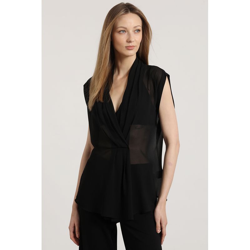LIOLA - Blusa semitransparente Liola mujer negro