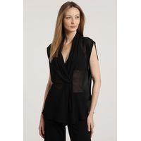 Blusa semitransparente mujer negro