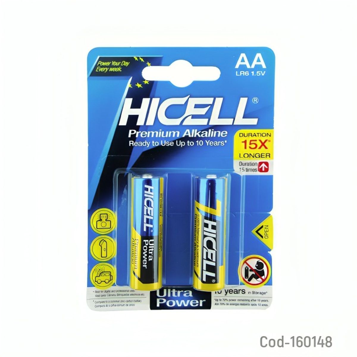 GENERICO - Set x 6 PILLA HICELL AASET  15 VOLT ALKALINE EN BLISTER