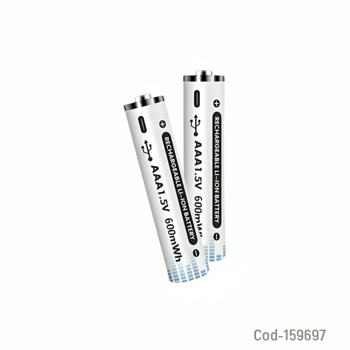 GENERICO - PILA RECARGABLE USB TYPE-C AAA SET X 2 PCS 15 VOLT 600 MWH