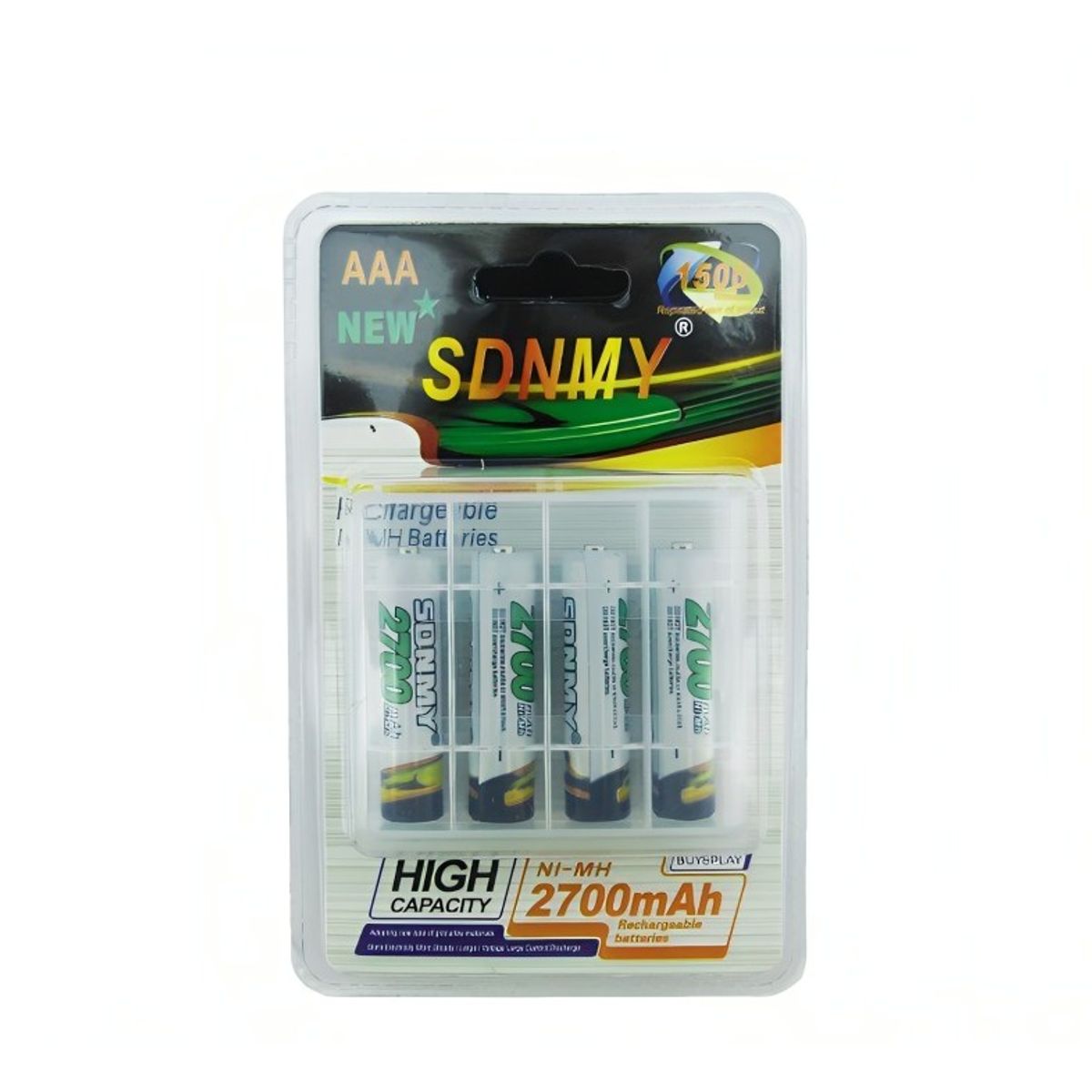 GENERICO - PILA SDNMY AAA SET X 4 PCS 12V RECARGABLE 2700 MAH CAJA PVC