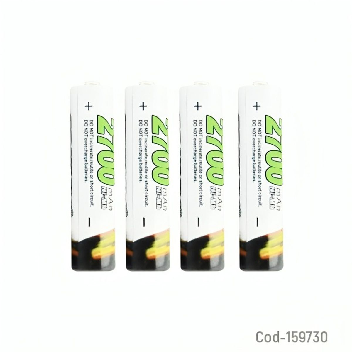 GENERICO - PILA SDNMY AAA SET X 4 PCS 12V RECARGABLE 2700 MAH CAJA PVC