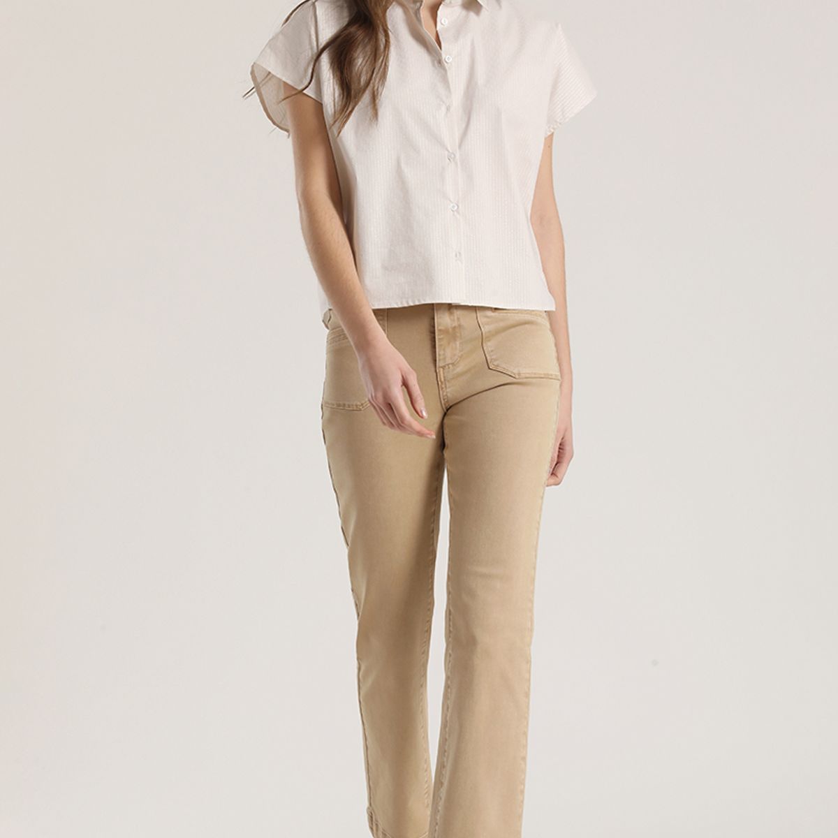 LIOLA - Blusa rayas metalizado liola mujer beige