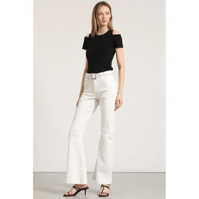 LIOLA - Jeans flare con cinturón liola mujer crudo