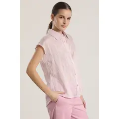 LIOLA - Blusa voile mujer rosa