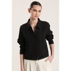 LIOLA - Camisa con cinta mujer negro