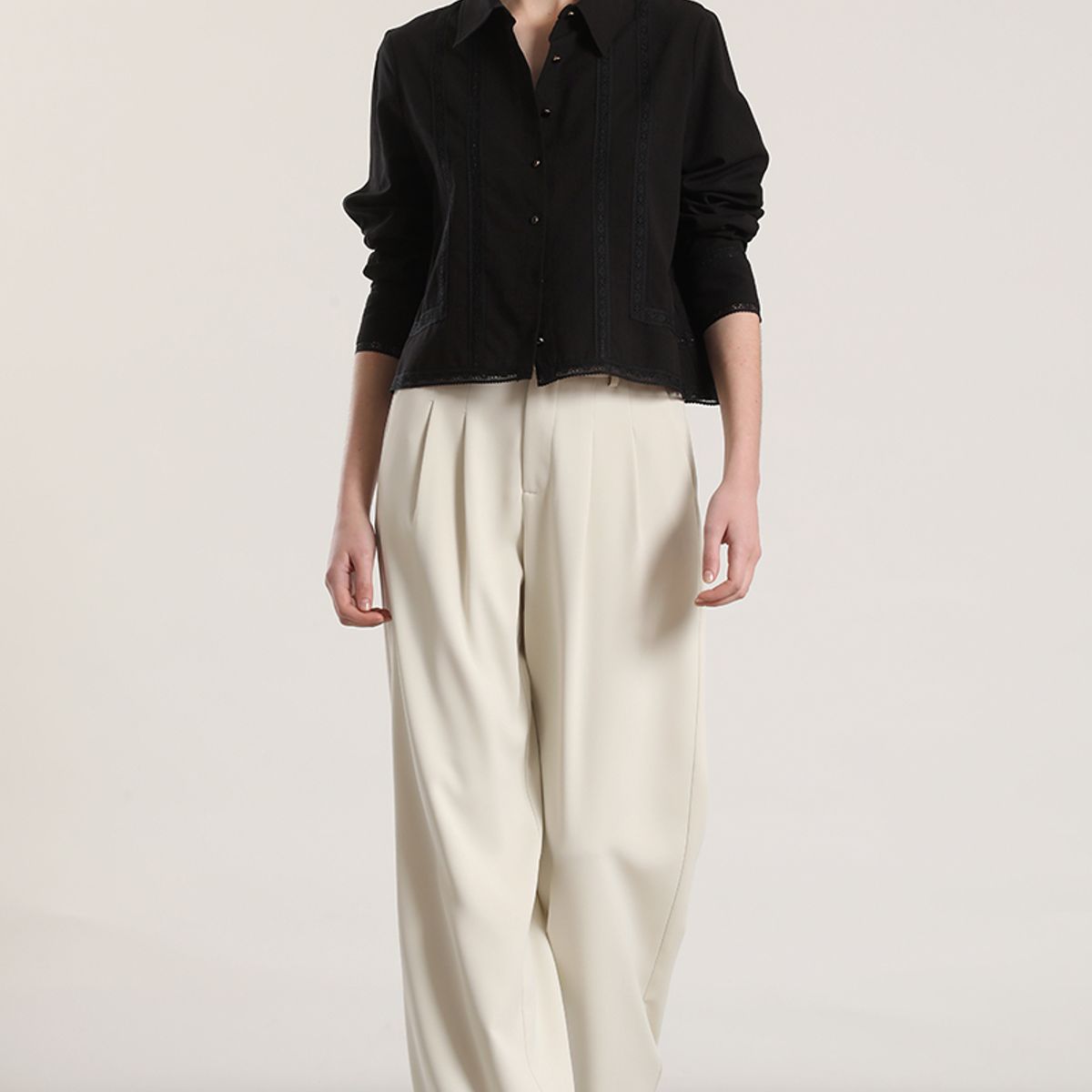 LIOLA - Camisa con cinta liola mujer negro