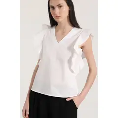 LIOLA - Blusa con vuelos mujer blanco