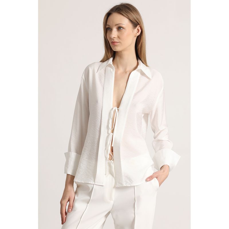 LIOLA - Blusa amarras Liola mujer crudo