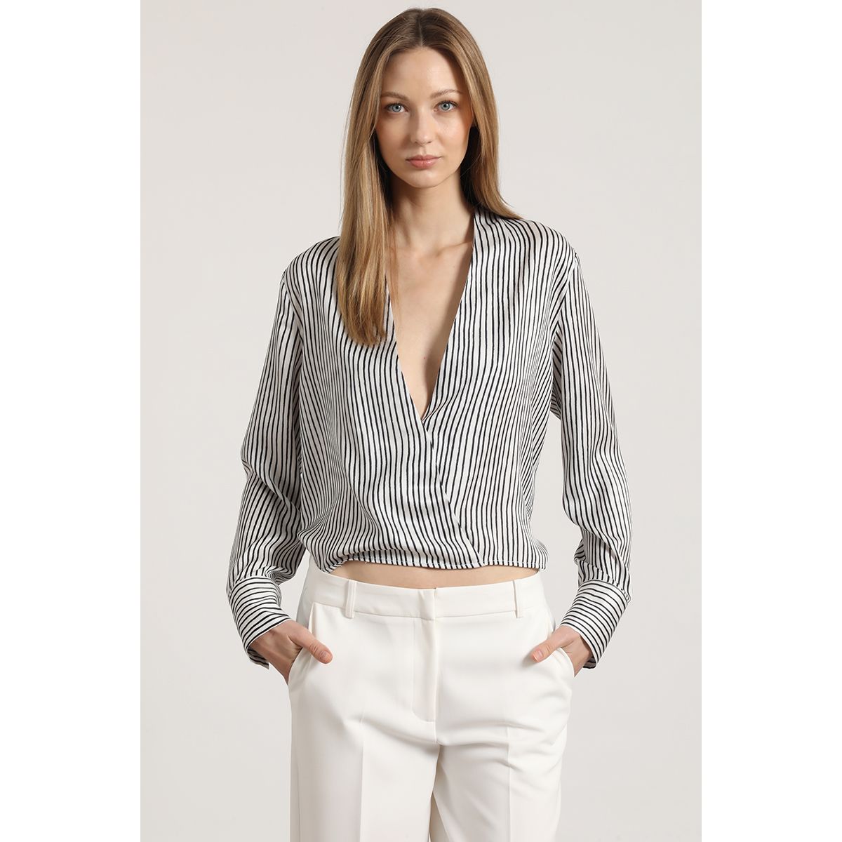 LIOLA - Blusa listada Liola mujer crudo