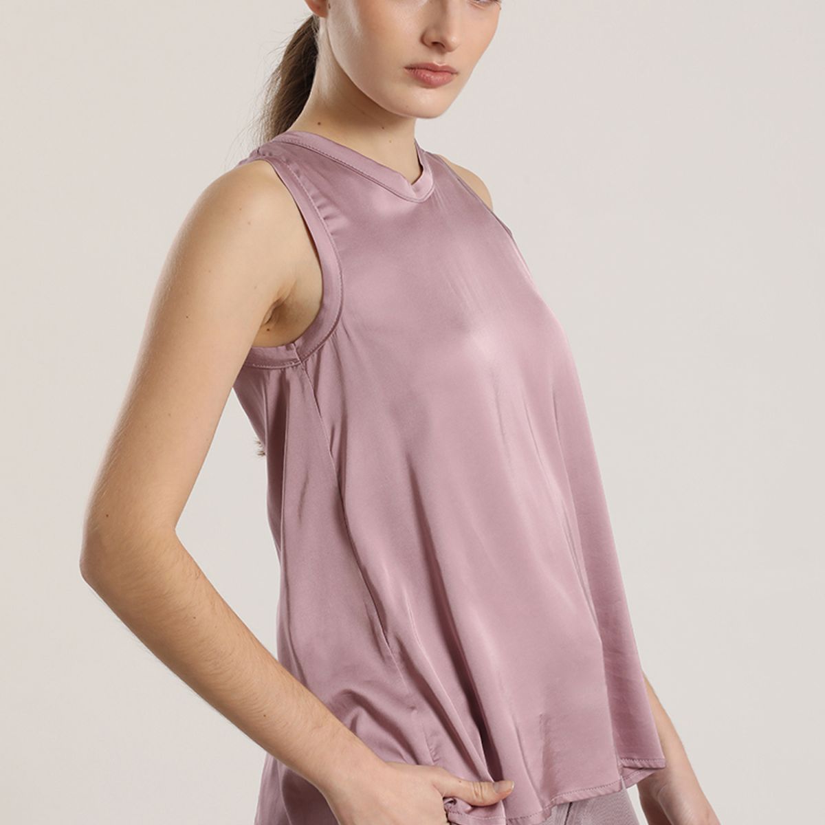 LIOLA - Blusa satin Liola mujer malva rosa