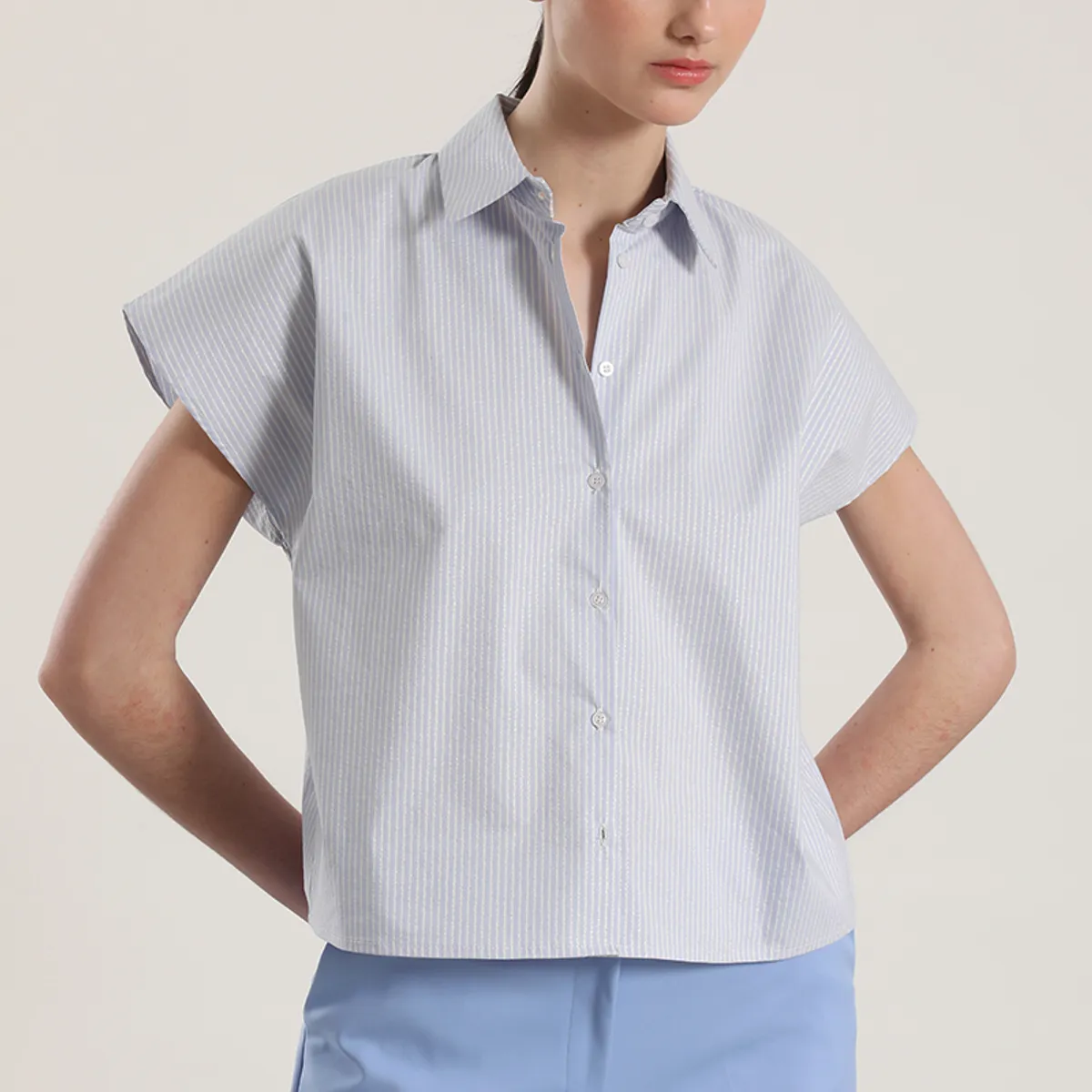 LIOLA - Blusa rayas metalizado liola mujer azul