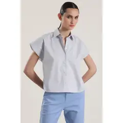 LIOLA - Blusa rayas metalizado mujer azul
