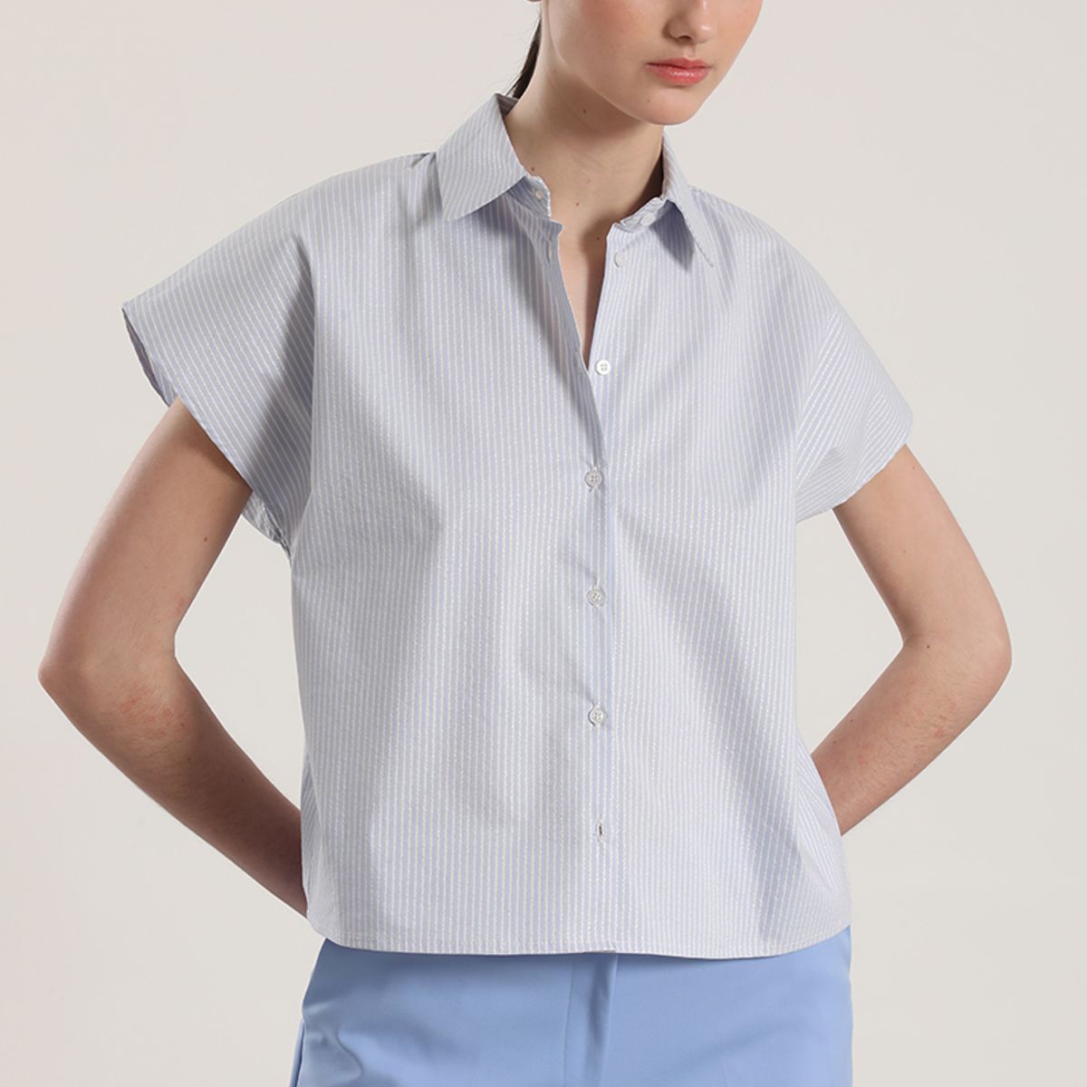 LIOLA - Blusa rayas metalizado liola mujer azul