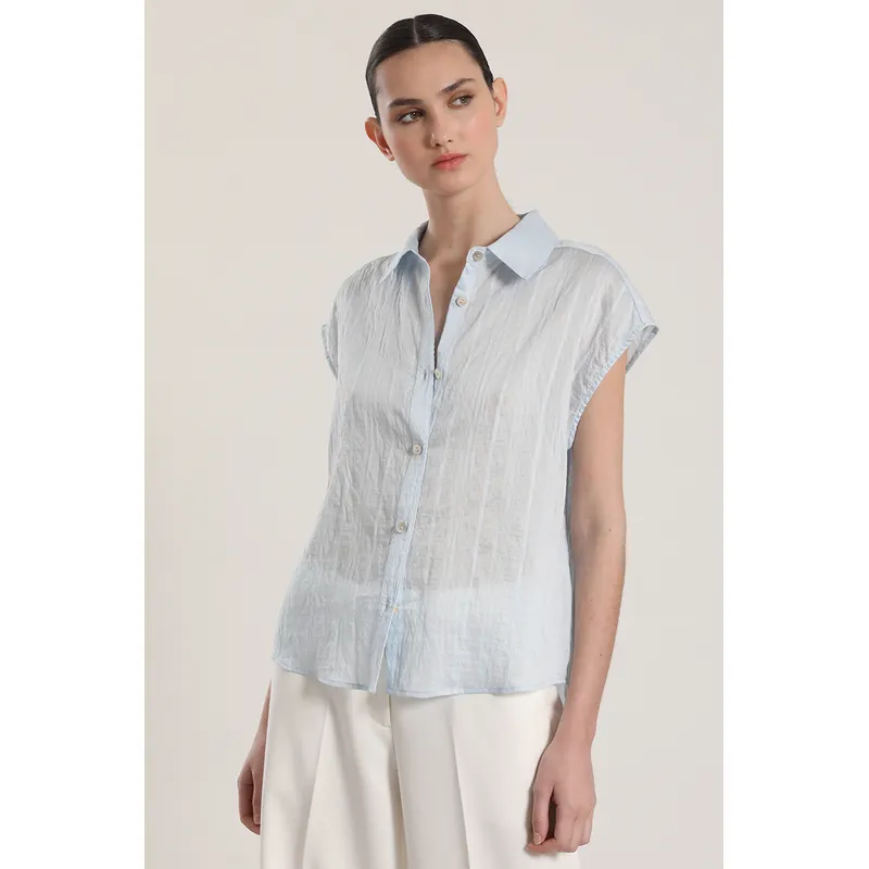 LIOLA - Blusa voile Liola mujer celeste