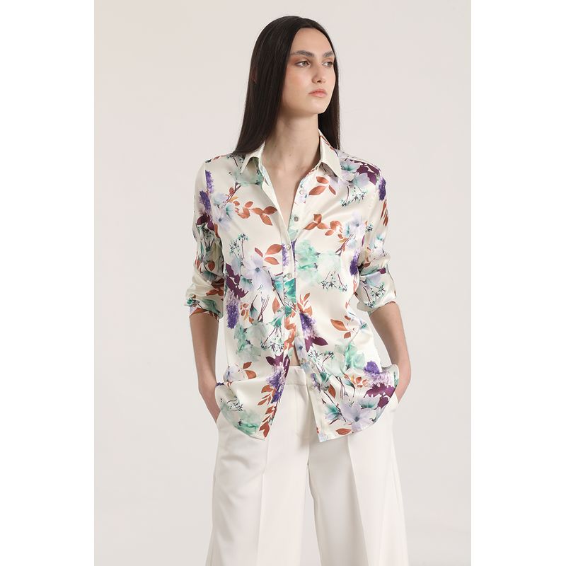 LIOLA - Blusa satin estampado Liola mujer crudo