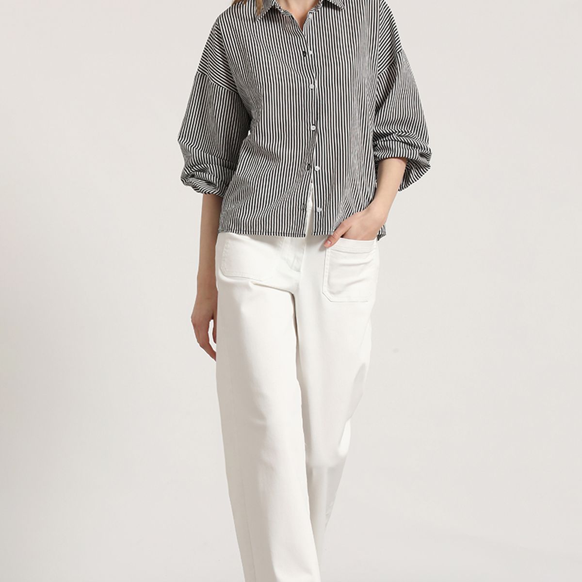 LIOLA - Blusa estampado rayas mujer Liola negro