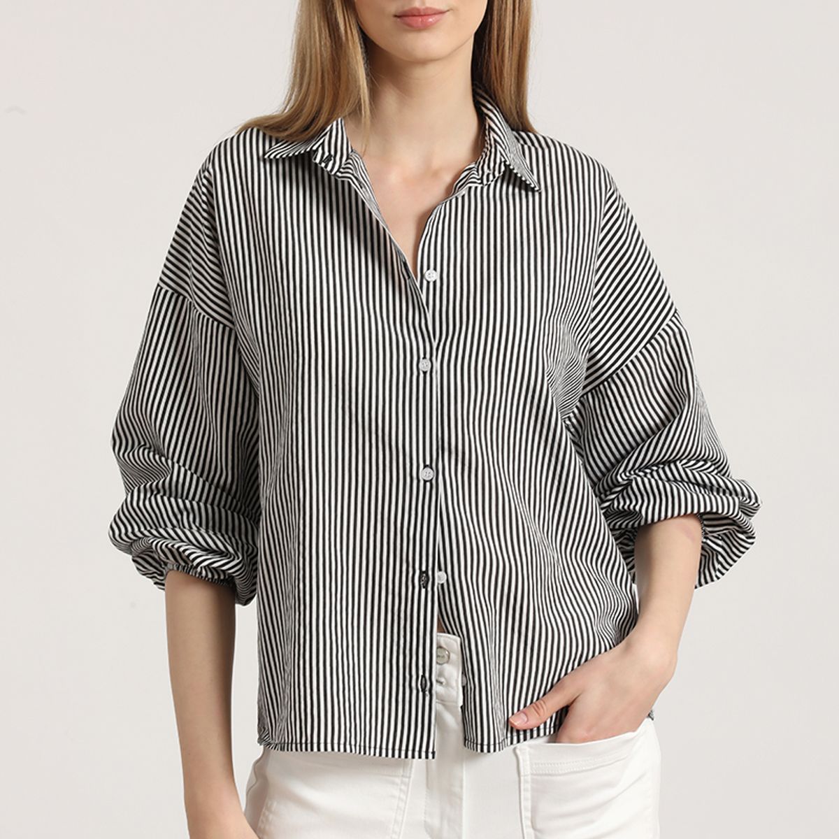 LIOLA - Blusa estampado rayas mujer Liola negro