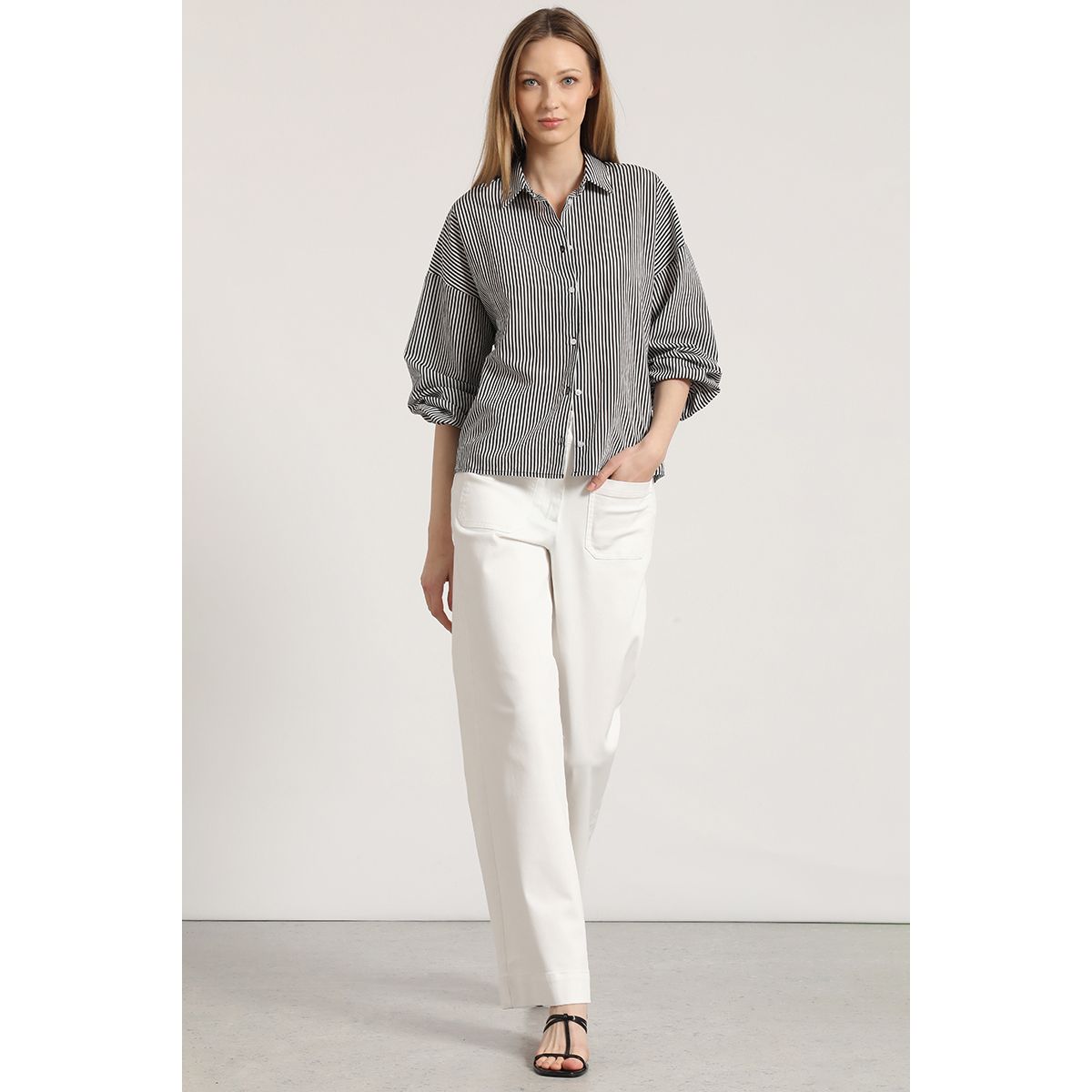 LIOLA - Blusa estampado rayas mujer Liola negro