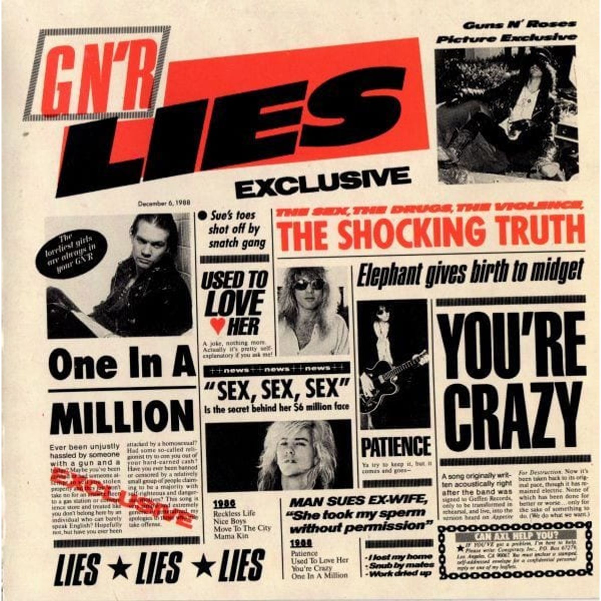 GRUPO LASER DISC - CD GUNS N ROSES GNR LIES 1CD