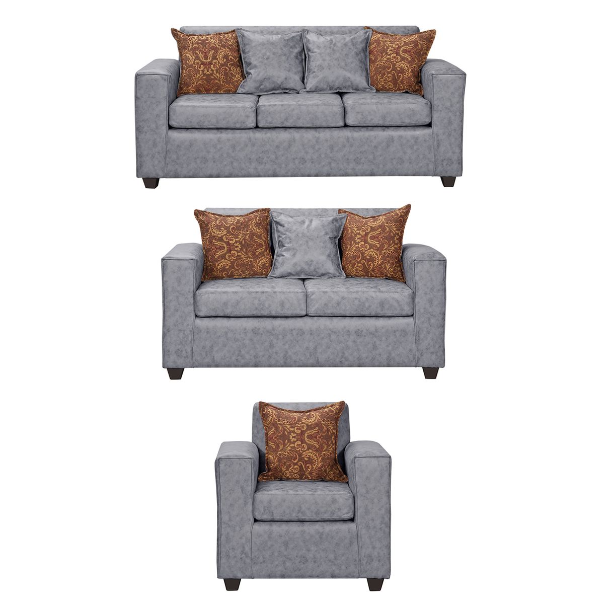 BLACK FACTORY - Juego de Living 3 2 1 Ezeiza Gris