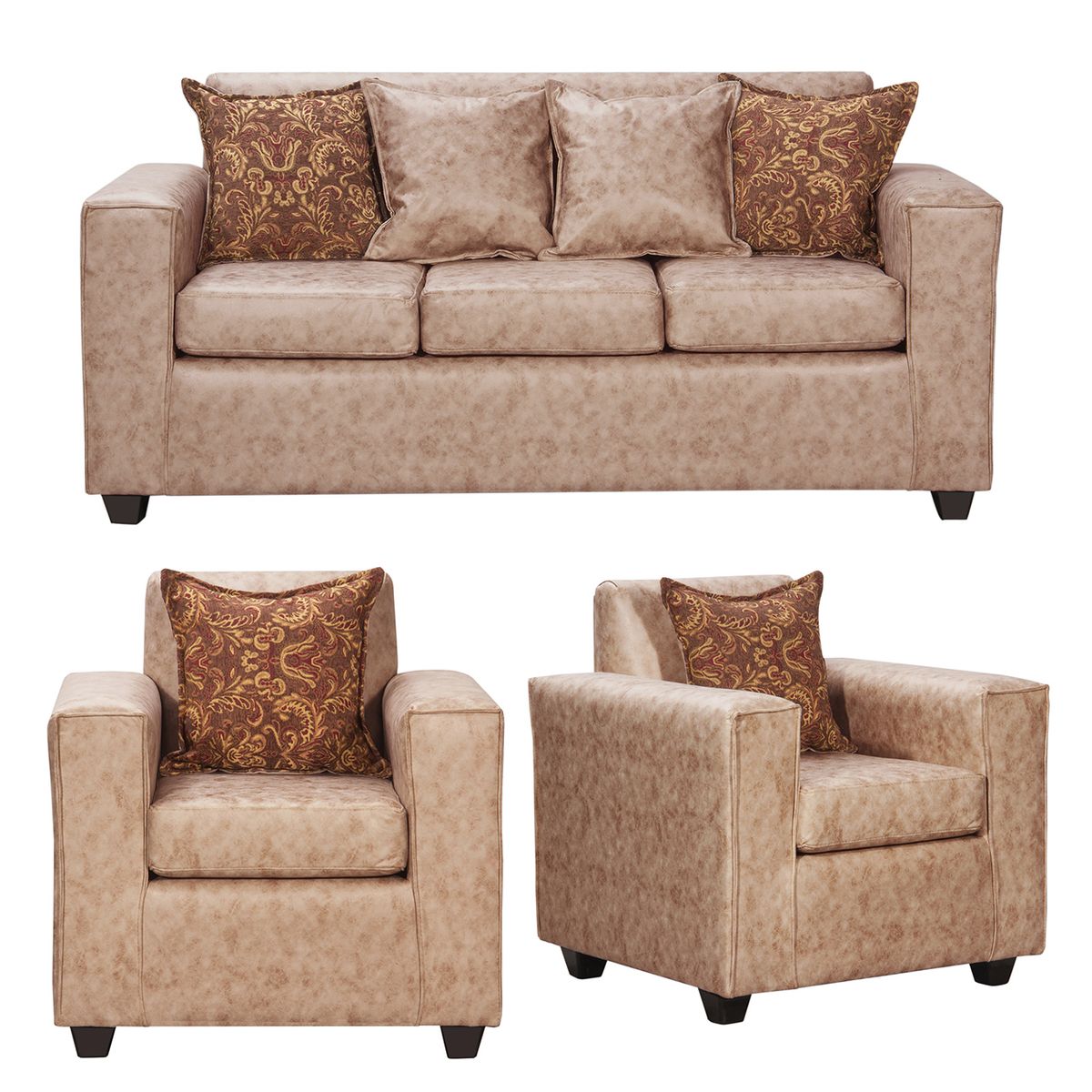 BLACK FACTORY - Juego de Living 3 1 1 Ezeiza Terracota