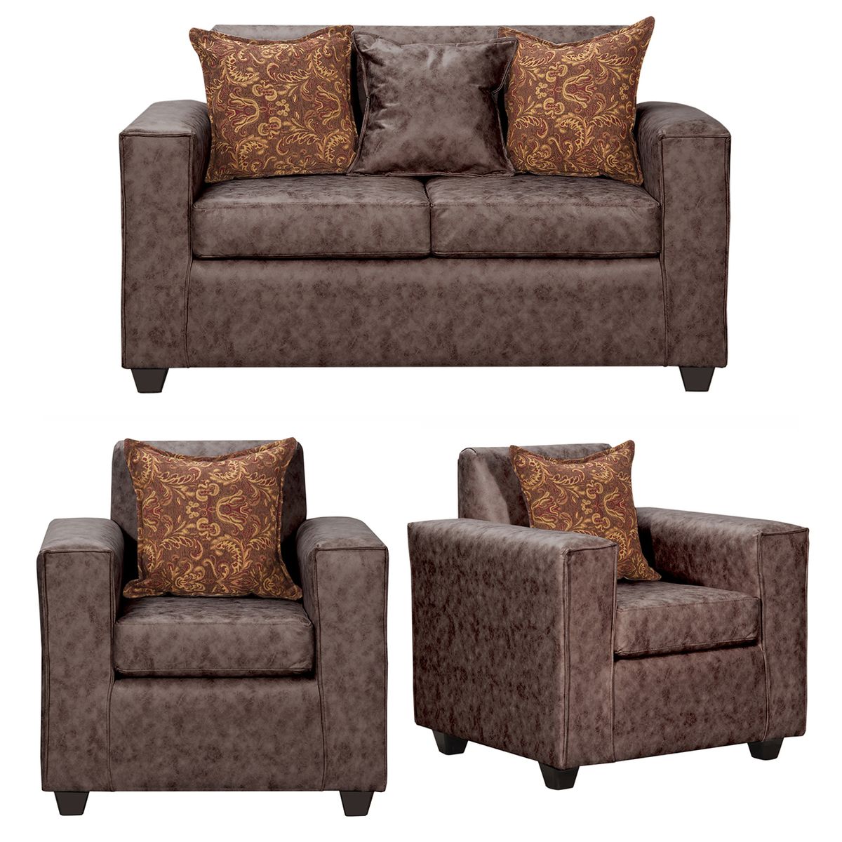 BLACK FACTORY - Juego de Living 2 1 1 Ezeiza Chocolate