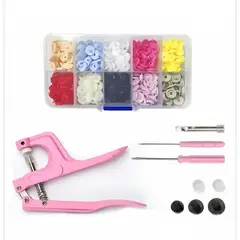 GENERICO - Pinza Remachadora Para Broches Plasticos Snap + 100 Broches