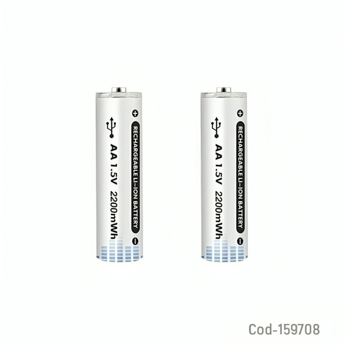 GENERICO - PILA RECARGABLE USB TYPE-C AA SET X 2 PCS 15 VOLT 2200 MWH