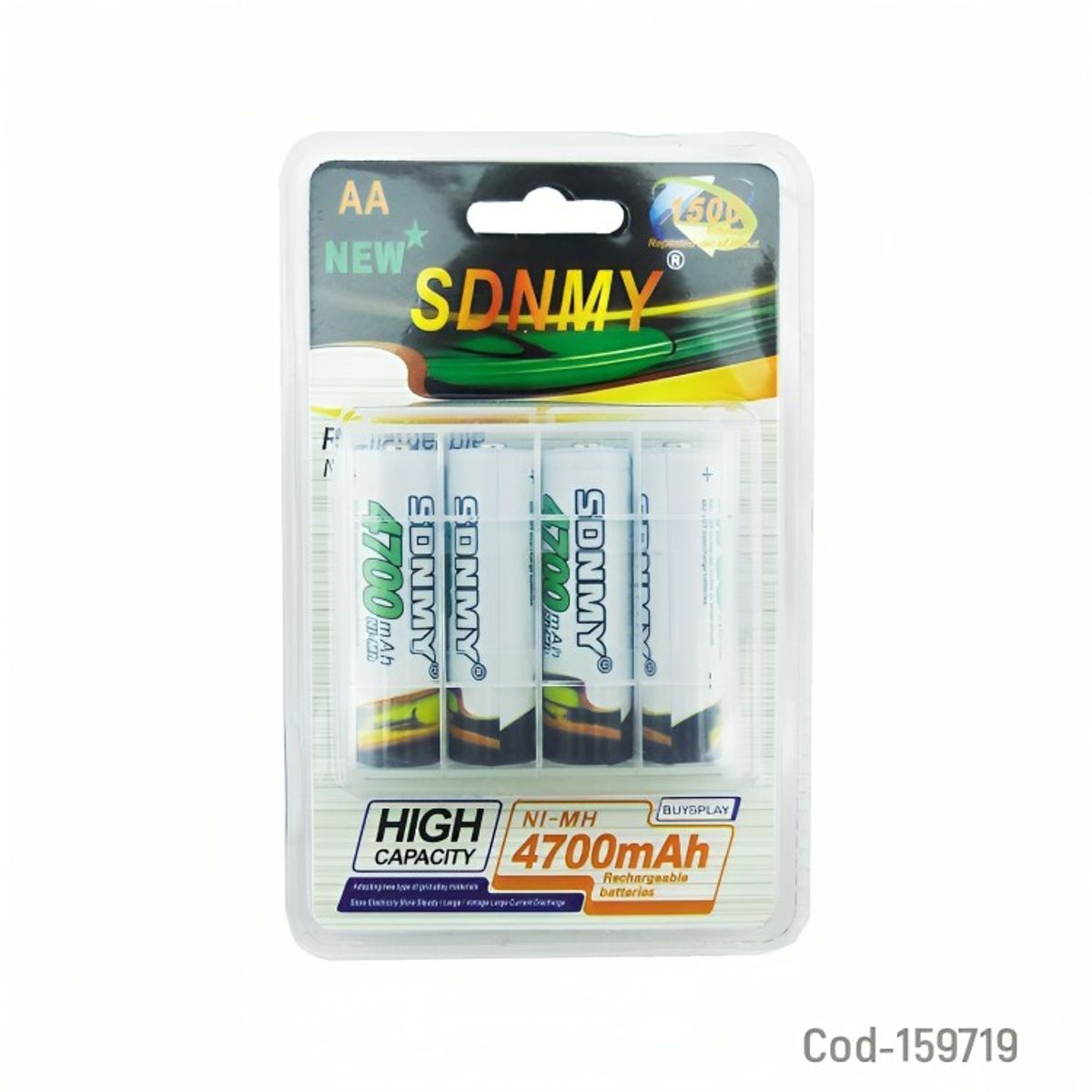 GENERICO - PILAS SDNMY AA SET X 4 PCS 12V RECARGABLE 4700 MAH CAJA PVC