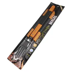 DORAL - Set Parrillero 3 Piezas Acero Inoxidable Brasas - PS