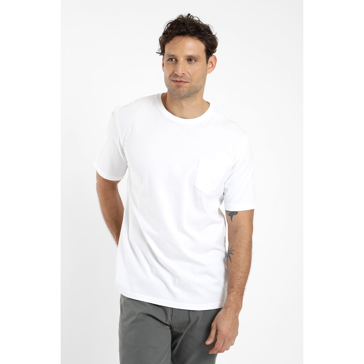 FROENS - Polera hombre manga corta bolsillo 100% algodón orgánico Froens