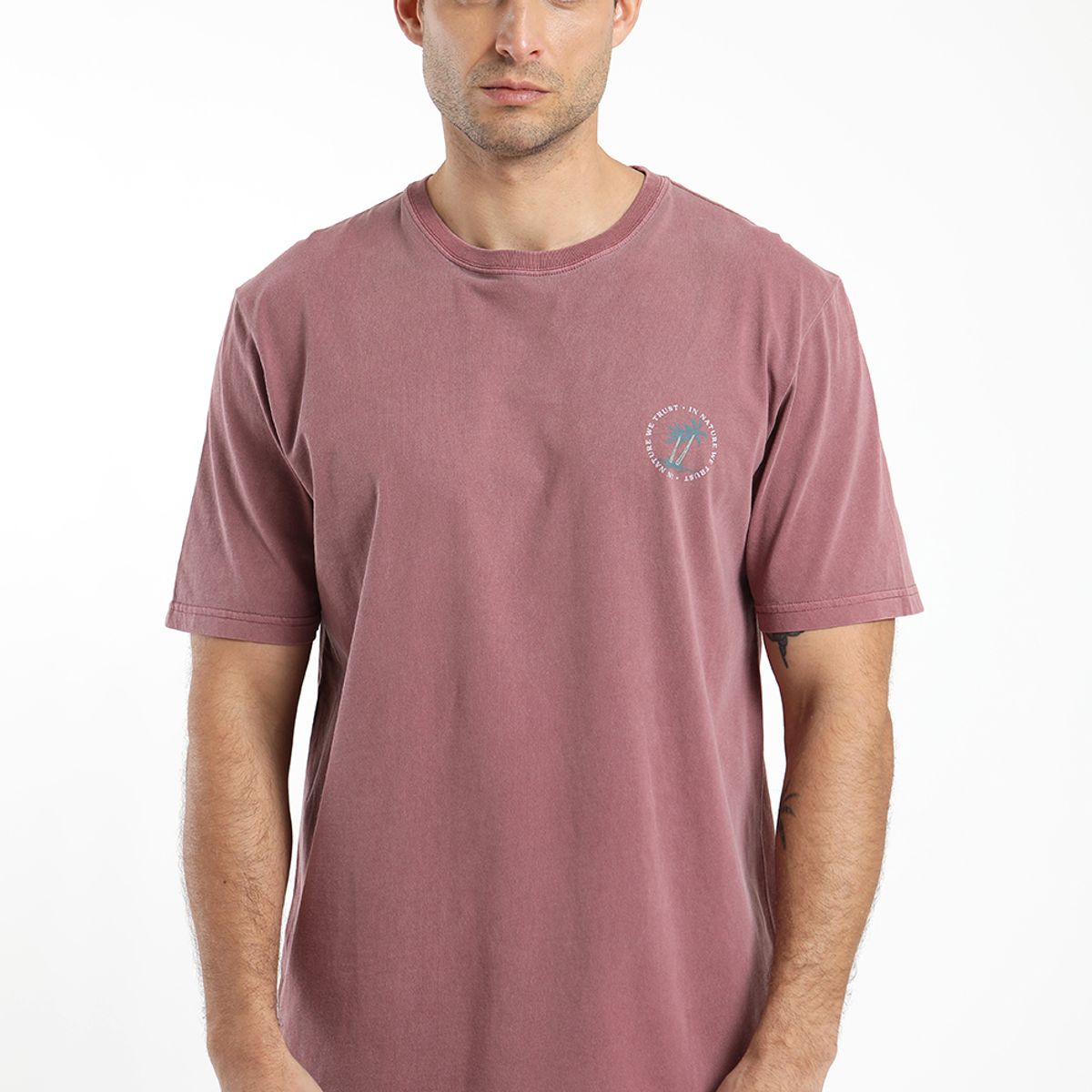 FROENS - Polera hombre manga corta palmera 100% algodón orgánico Froens