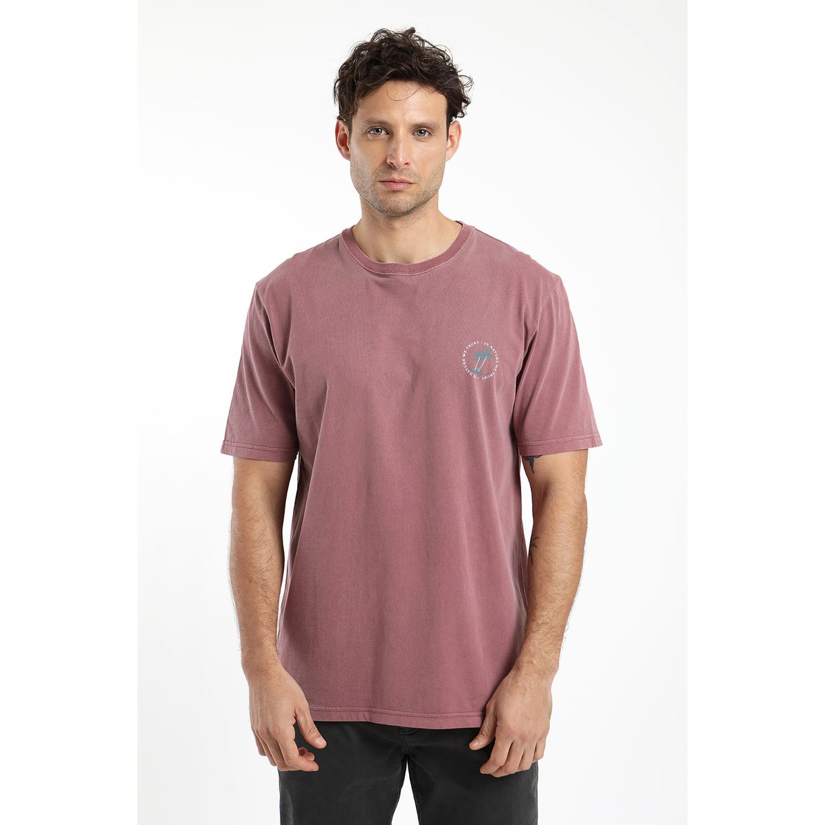 FROENS - Polera hombre manga corta palmera 100% algodón orgánico Froens
