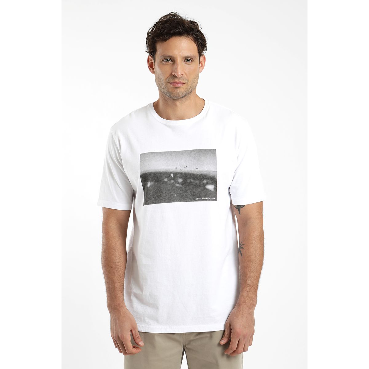 FROENS - Polera hombre manga corta foto oceano 100% algodón orgánico Froens