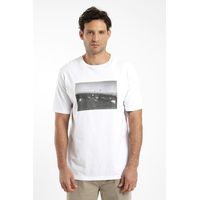 Polera hombre manga corta foto oceano 100% algodón orgánico