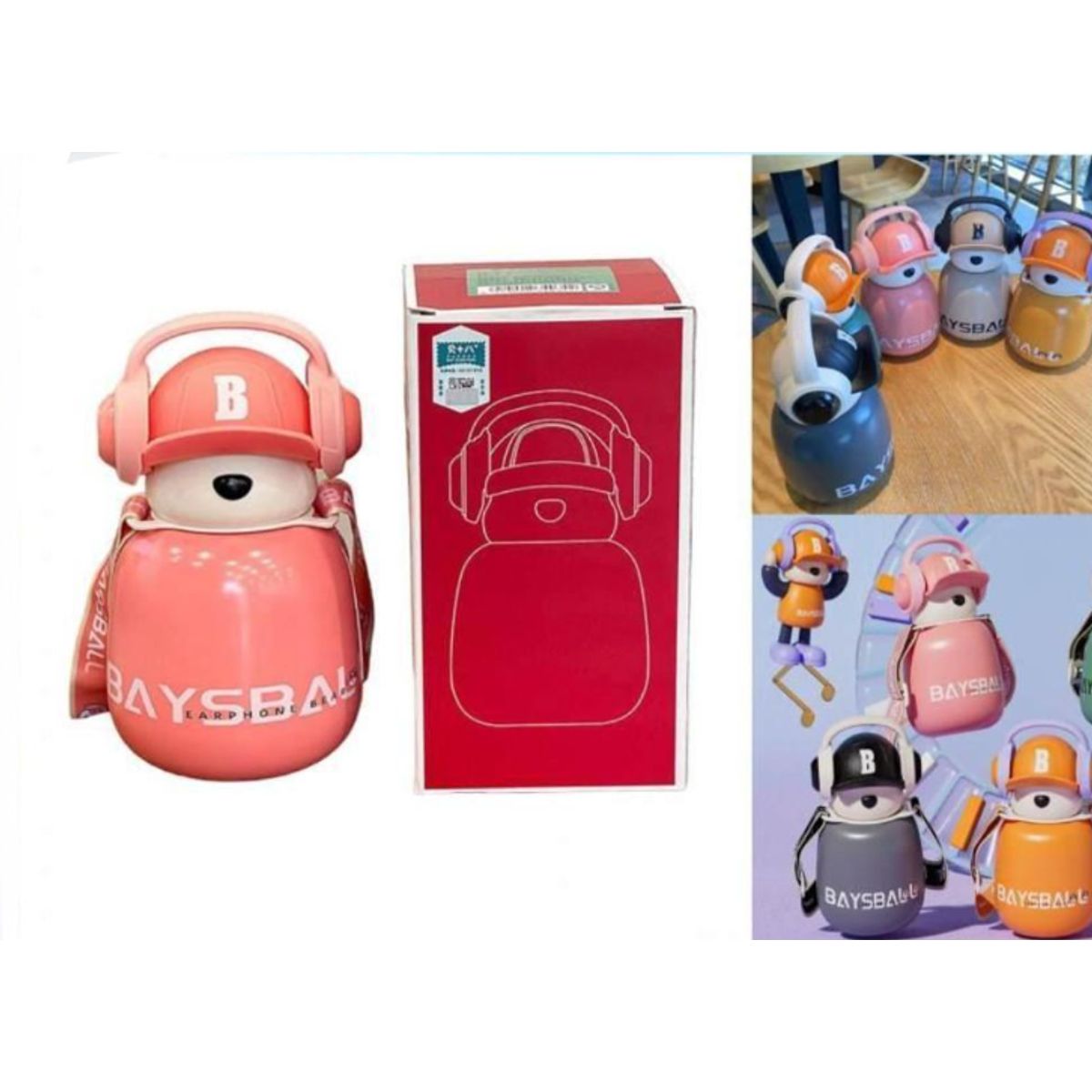 GENERICO - Botella Kawaii 460ml Color Gris