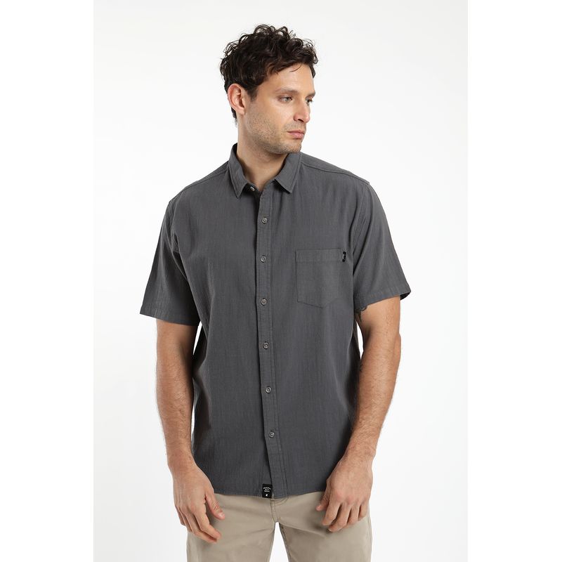 FROENS - Camisa hombre manga corta texture classic 100% algodón orgánico Froens