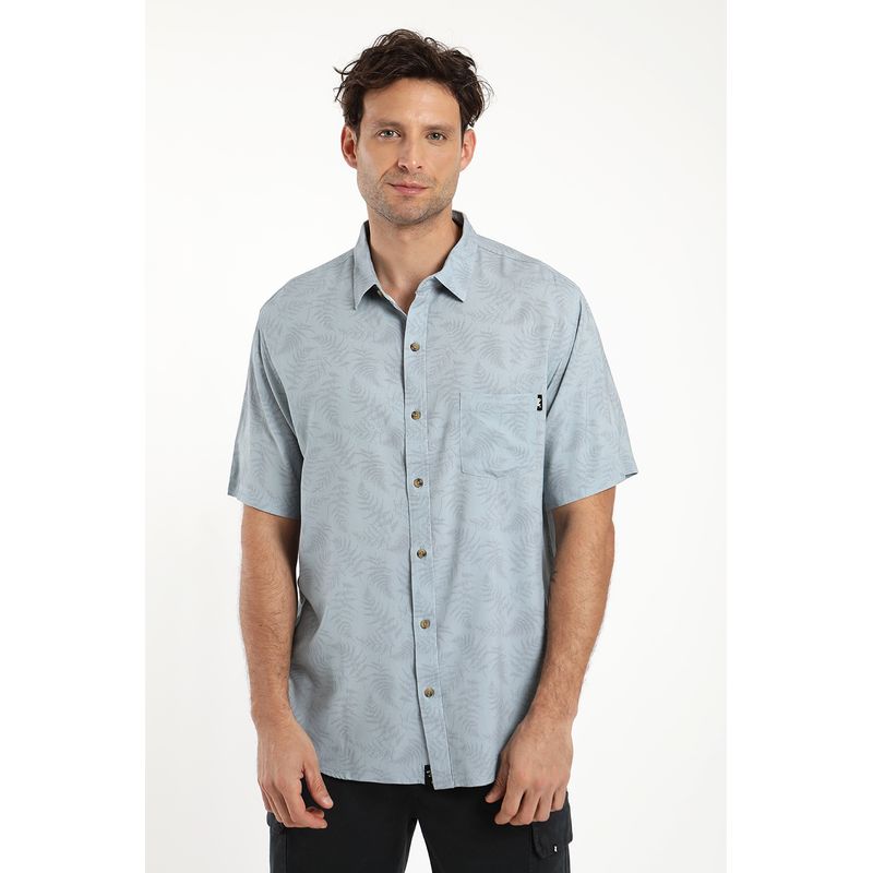 FROENS - Camisa hombre manga corta viscosa helechos 100% algodon organico Froens